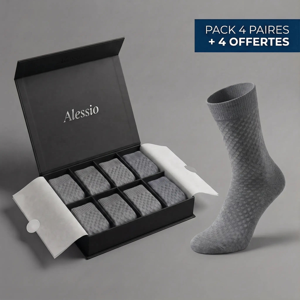 Chaussettes Alessio mi-hautes en fibre de bambou premium