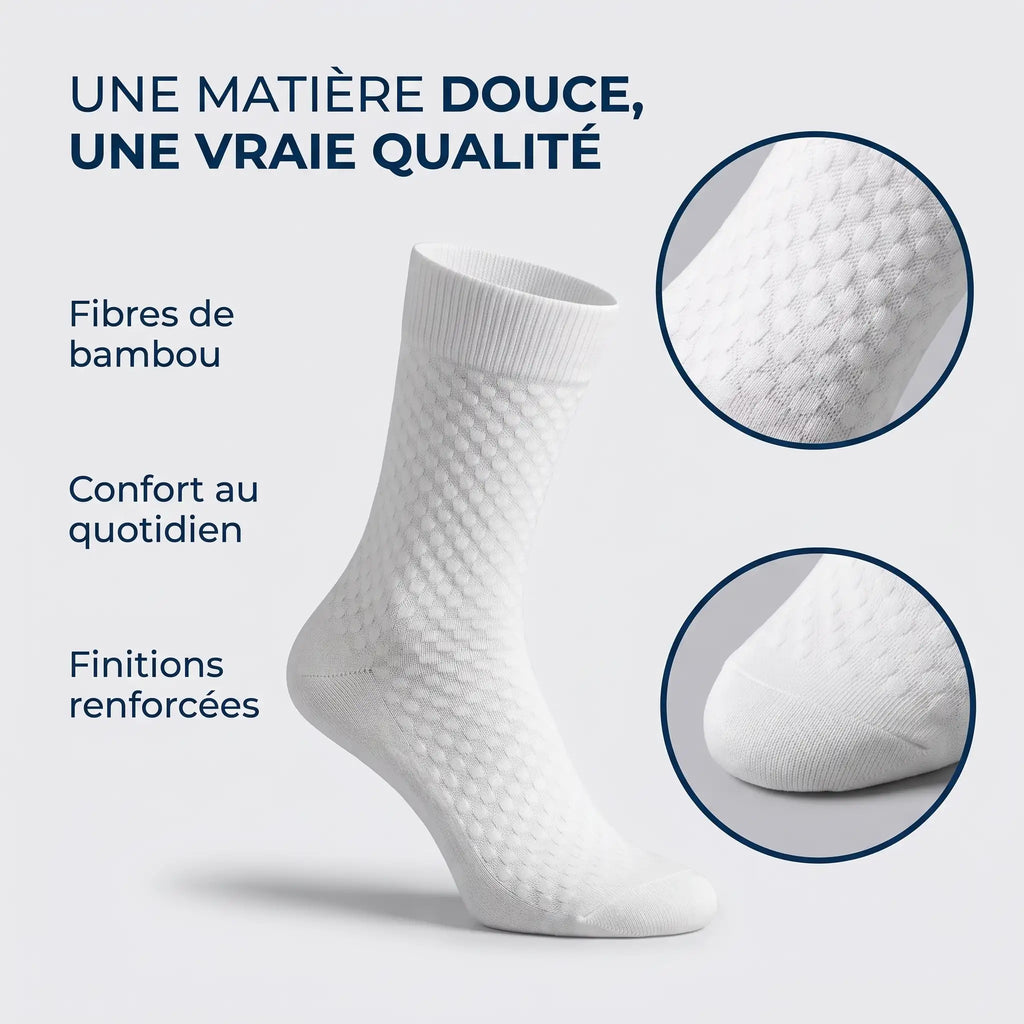 Chaussettes Alessio mi-hautes en fibre de bambou premium