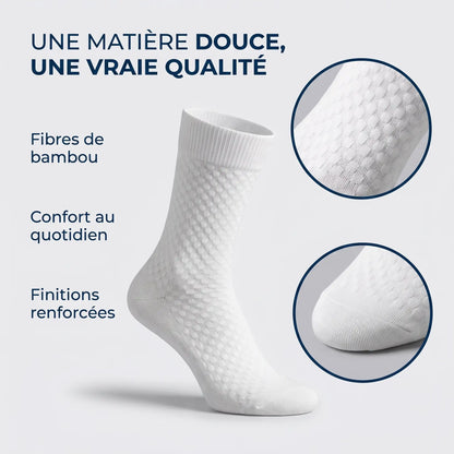Chaussettes Alessio mi-hautes en fibre de bambou premium