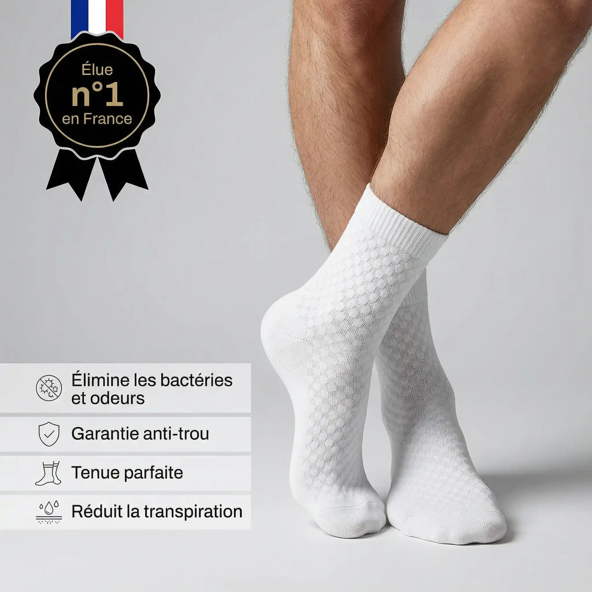 Chaussettes Alessio mi-hautes en fibre de bambou premium